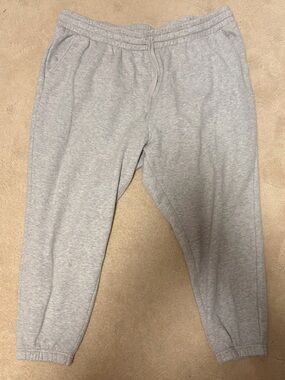 Fabletics Light Gray Fleece Joggers 1X Soft & Cozy